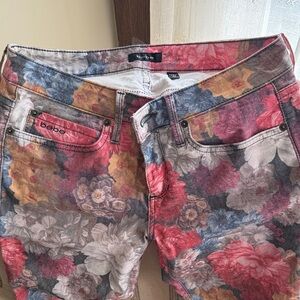 Bebe Women's Floral Skinny Jeans - Red, Blue, Yellow
